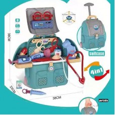 玩具哩到﹒4合1 兒童醫生工具 綠色背囊 角色扮演 玩具 早期學習玩具