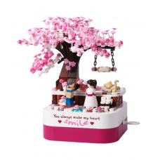 Toyslido ．櫻花樹下的戀人  DIY浪漫積木音樂盒 情人禮物 組裝玩具 擺設  (8歲以上兒童適用)
