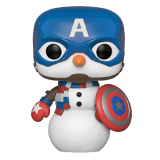 (現貨) 玩具哩到．Funko Pop! Marvel: 假日主題-美國隊長雪人版 景品 玩具 (不可動)